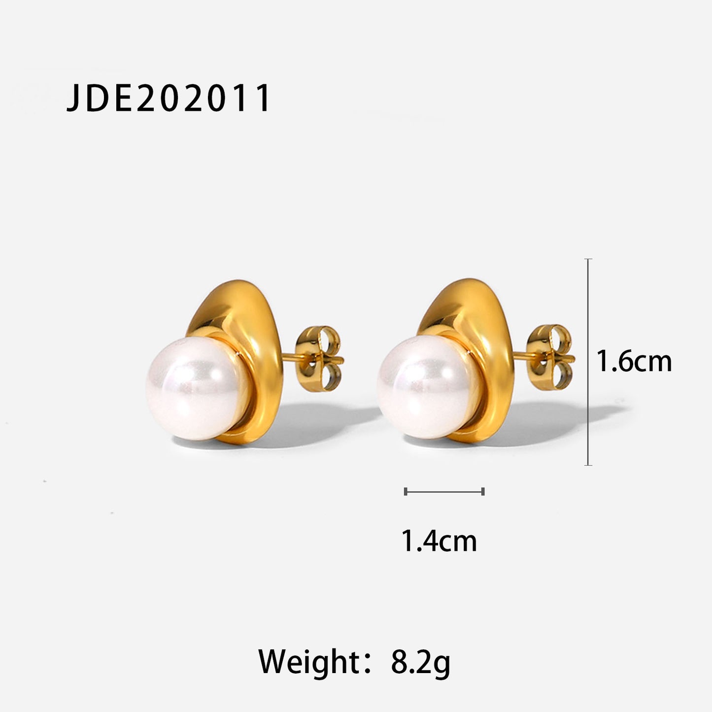 Stainless Steel Pearl Stud Earrings Titanium Steel